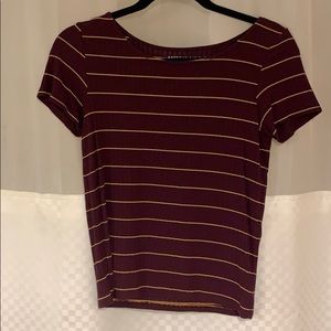 Striped and cropped tee